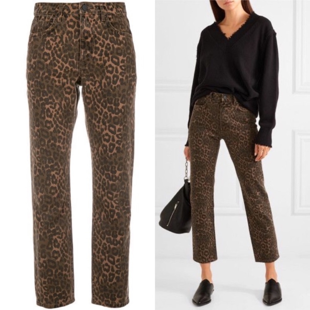 ❣️Alexander Wang x Denim leopard print jeans ❣️